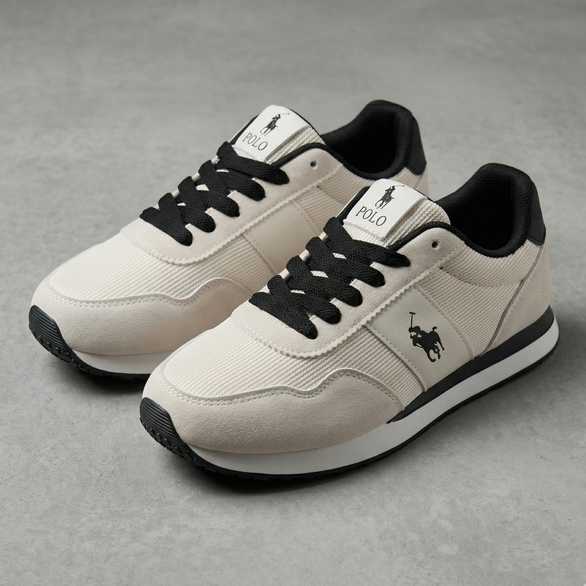 Bej Rəngli Sport Kişi Krasovkası - Zamşa Detallı