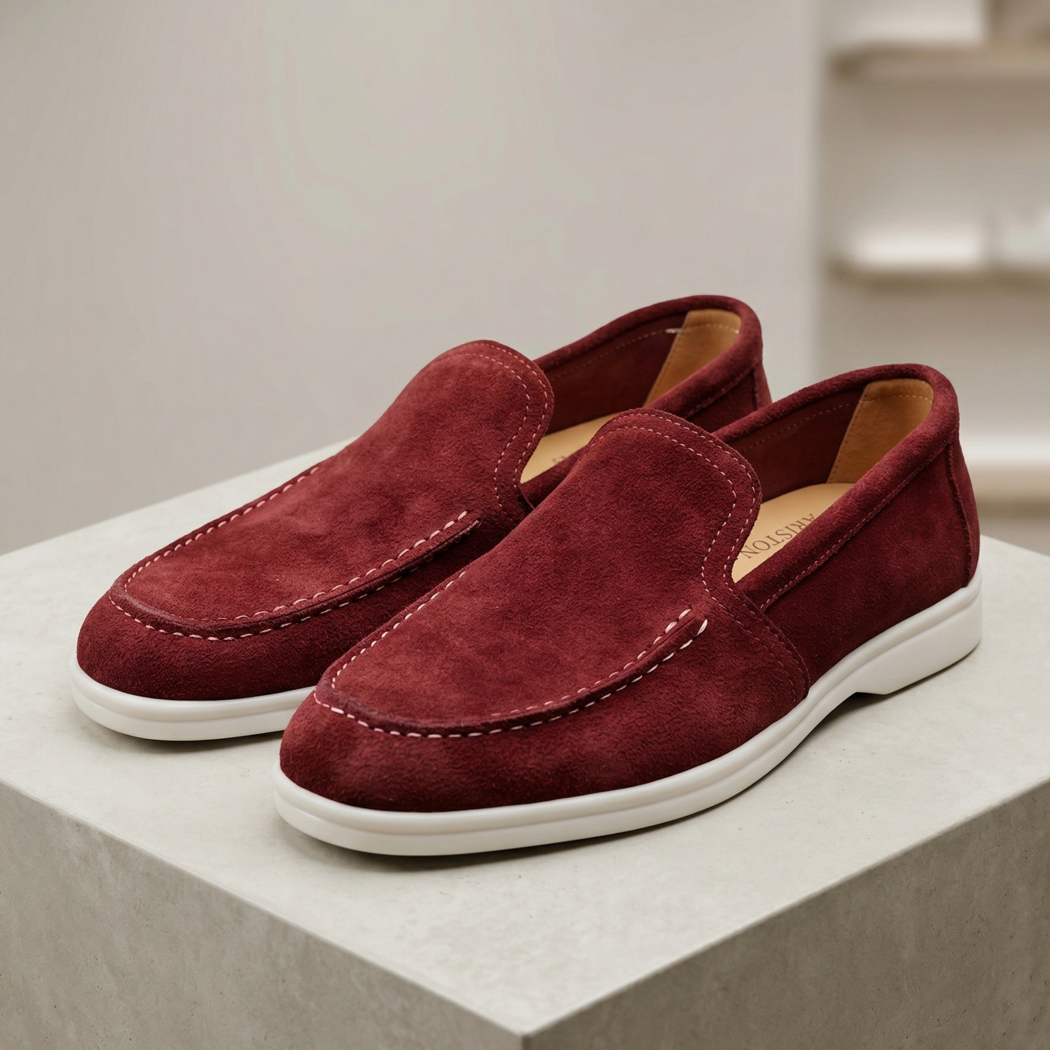 Bordo Zamşa Kişi Loafer Ayaqqabısı - Şıq və Rahat