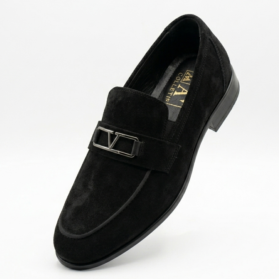Qara Zamşa Klassik Loafer Ayaqqabı