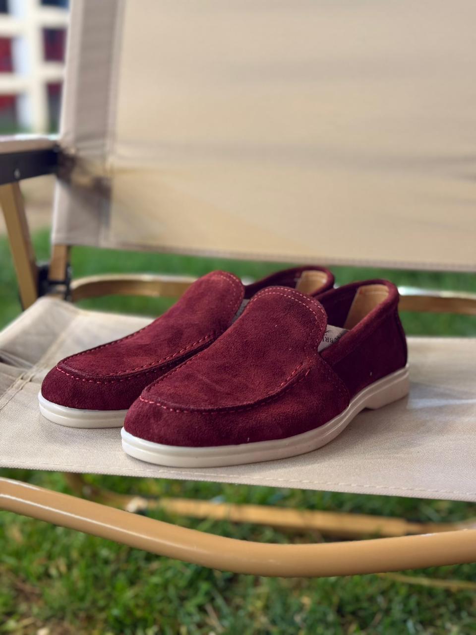 Bordo Zamşa Kişi Loafer Ayaqqabısı - Şıq və Rahat