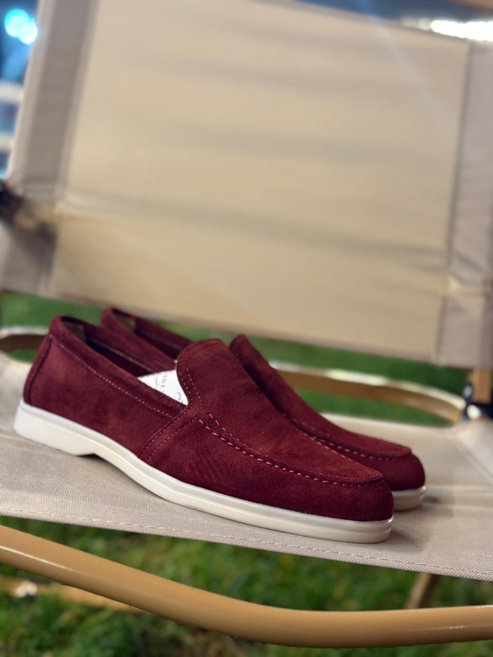 Bordo Zamşa Kişi Loafer Ayaqqabısı - Şıq və Rahat