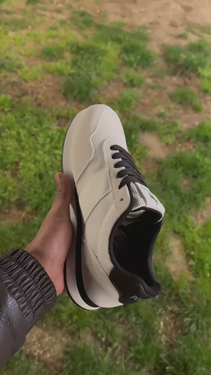 Bej Rəngli Sport Kişi Krasovkası - Zamşa Detallı