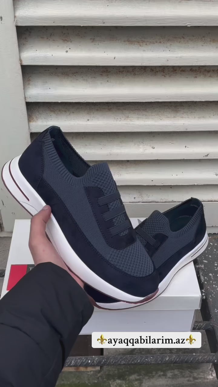 Premium Tünd Göy Nəfəsalan Kişi Krossovkası | Gündəlik Rahat və Şıq Ayaqqabı